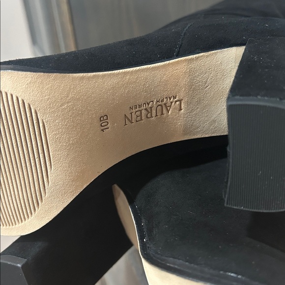 Lauren Ralph Lauren Over the Knee Black leather Boots new in box size 10 - Picture 7 of 11